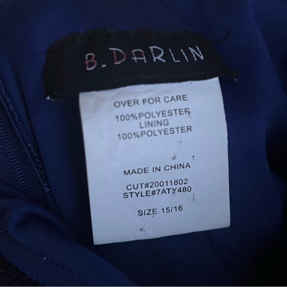 🆕 ✨ B. Darlin Blue Purple Glitter Gown Size 15/16 Prom Bridesmaid Wedding Party✨ - Picture 13 of 17